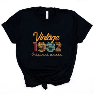 Vintage 1982 T Shirt Women Birthday 40th Birthday Gift for Women Retro Tshirt Casual Top Harajuku T-shirt_03