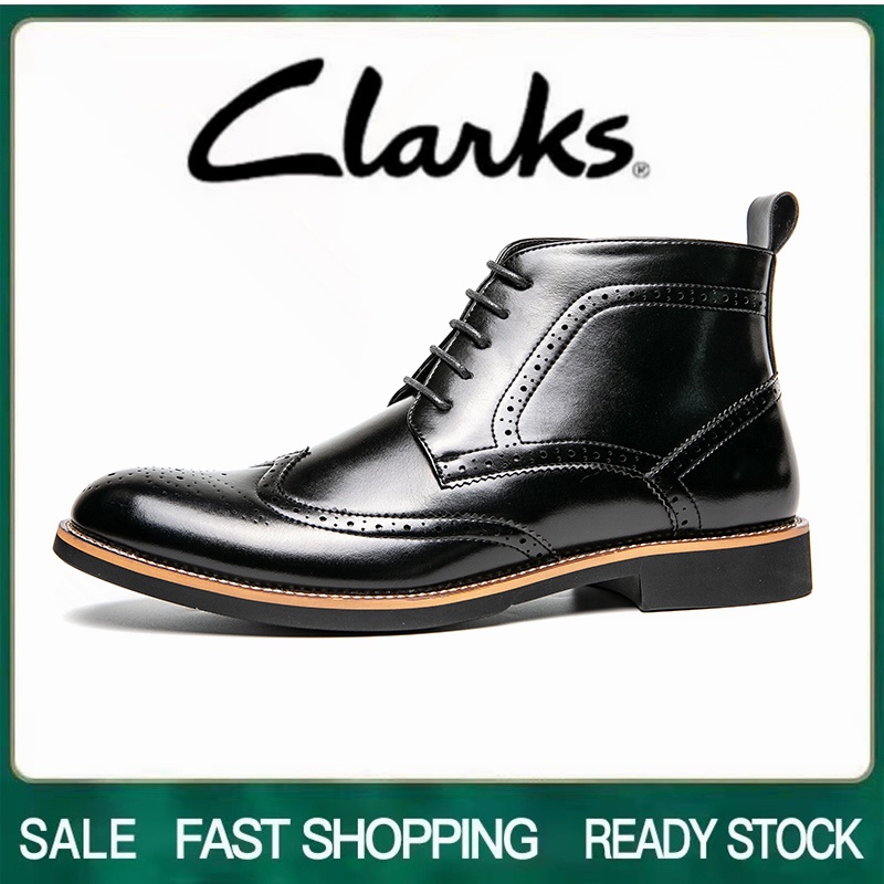 Clarks รองเท้าสําหรับชาย clarks ผู้ชายรองเท้าข้อเท้ารองเท้า High Cut รองเท้าหนังรองเท้าสําหรับชายรอง