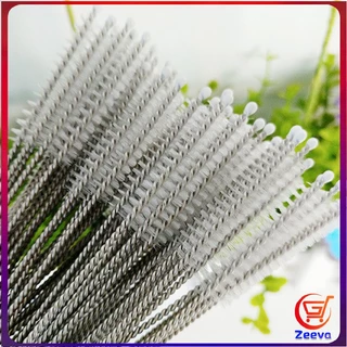 Zeeva แปรงล้างหลอดดูด จุกนม ขนไนล่อน ไม่ทำให้เป็นรอย Stainless steel soft straw straw brush