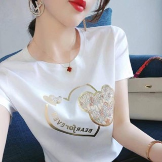เสื้อยืดแฟชั้นผู้หญิงดีไซน์ทรงสวยสไตล์เกาหลี TD630
