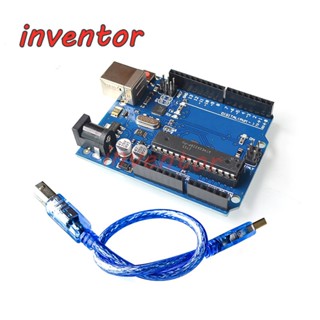 ชิป UNO R3 ATMEGA16U2+MEGA328P คุณภาพสูง พร้อมสายเคเบิล USB สําหรับ Arduino UNO R3