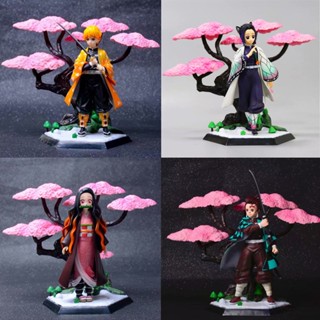 ((พร้อมส่ง) ฟิกเกอร์ Demon Slayer GK Statue Sakura Scene Nezuko Tanjiro My Wife Zenitsu Butterfly Ninja Figure 9E9O