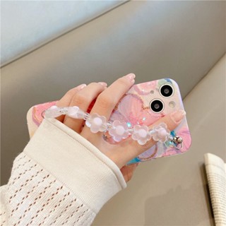 พร้อมส่ง ใหม่ เคสโทรศัพท์มือถือแบบนิ่ม แต่งแสงสีฟ้า แต่งกลิตเตอร์ ลายดอกไม้ พร้อมสร้อยข้อมือคริสตัล สําหรับ Honor X9a 5G X8a X7a X5 4G HONORX9A 2023