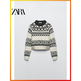 Zara ใหม่ เสื้อโค้ทแขนยาว คอวี ผ้าถัก ขนเทียม สีดํา สําหรับผู้หญิง 2,488,127 800