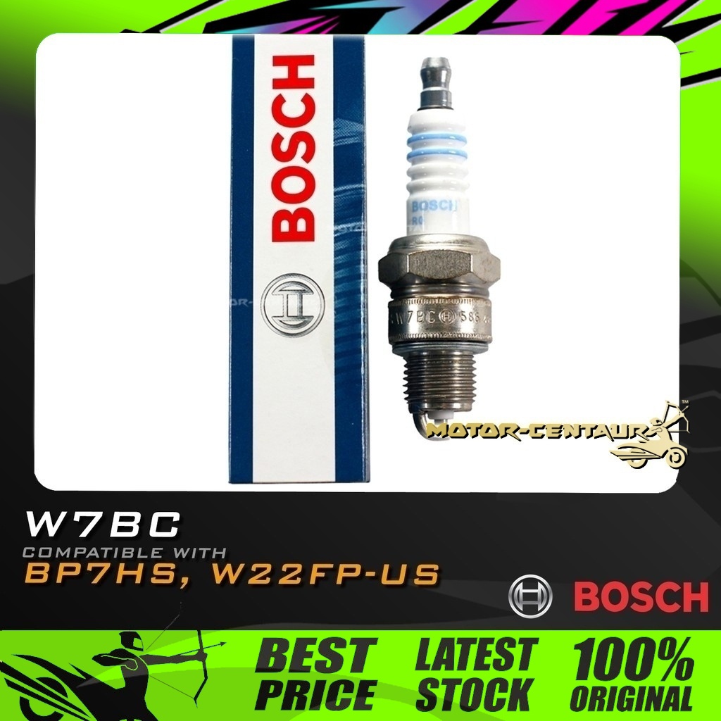 PALAM PENCUCUH BOSCH SPARK PLUG W7BC (W22FP-US, BP7HS-10) สําหรับ Y100 Y110 RC80 V100
