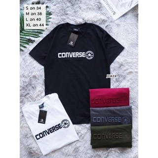 พร้อมส่ง   เสื้อยืดคอนเวิร์ส converse งานปักนูน ผ้าคอตตอล ตรงปก งานจริงสวยมาก_01