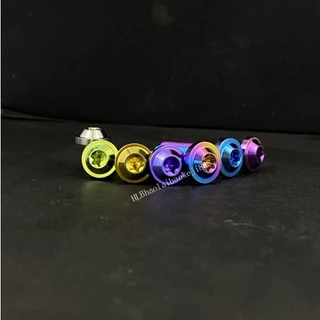 สกรูไทเทเนียม M6 TC4/GR5 M6X10 มม.-45 มม. สีม่วง สีฟ้า สําหรับรถจักรยานยนต์