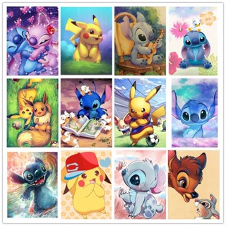 ภาพติดเพชรคริสตัล 30x40cm 5D DIY Diamond Painting ครอสติสคริสตัล Disney Anime ภาพตกแต่งบ้าน