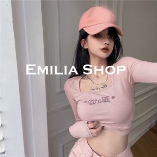 EMILIA SHOP  เสื้อยืด เสื้อครอป เสื้อผ้าแฟชั่นผู้หญิง 2023 ใหม่ รุ่นใหม่ Chic Unique สไตล์เกาหลี A29J0L5 36Z230909