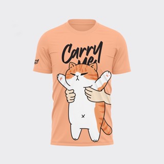 (พร้อมส่ง) เสื้อวิ่งพิมพ์ลายน้องแมวCarry Me 2