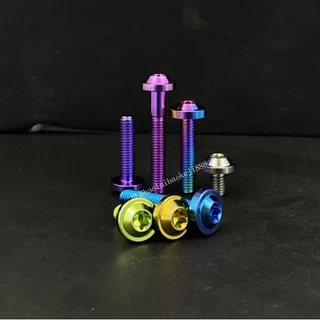 สกรูไทเทเนียม M6 TC4/GR5 M6X10 มม.-45 มม. สีม่วง สีฟ้า สําหรับรถจักรยานยนต์