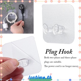 5PCS Home &amp; Living Transparent Powerful Adhesive Wall Cable Power Plug Hook