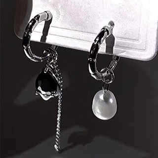 Asymmetric pearl earrings for womens minority design sense Advanced earrings personality versatile temperament earrings