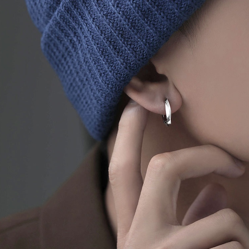 Mobius ต่างหูห่วงบิด ไฮโปอัลเลอร์จีนิก ฮิปฮอป ร็อคแร็ป เครื่องประดับ สําหรับผู้ชาย และผู้หญิง - รูปที่ 2