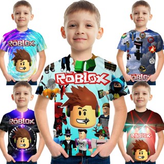 เสื้อยืดแขนสั้น คอกลม พิมพ์ลายการ์ตูน Roblox 3 มิติ แฟชั่นฤดูใบไม้ผลิ และฤดูร้อน สําหรับเด็กผู้ชาย และผู้หญิง [อายุ 3-12 ปี]