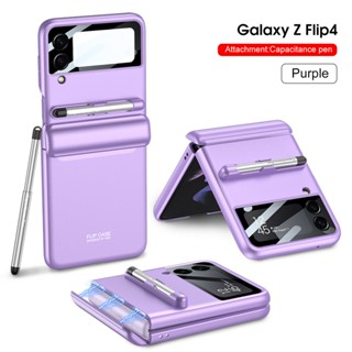 เคสโทรศัพท์มือถือ แบบฝาพับแม่เหล็ก พร้อมปากกา สําหรับ Samsung Galaxy Z Flip 4 Flip 3