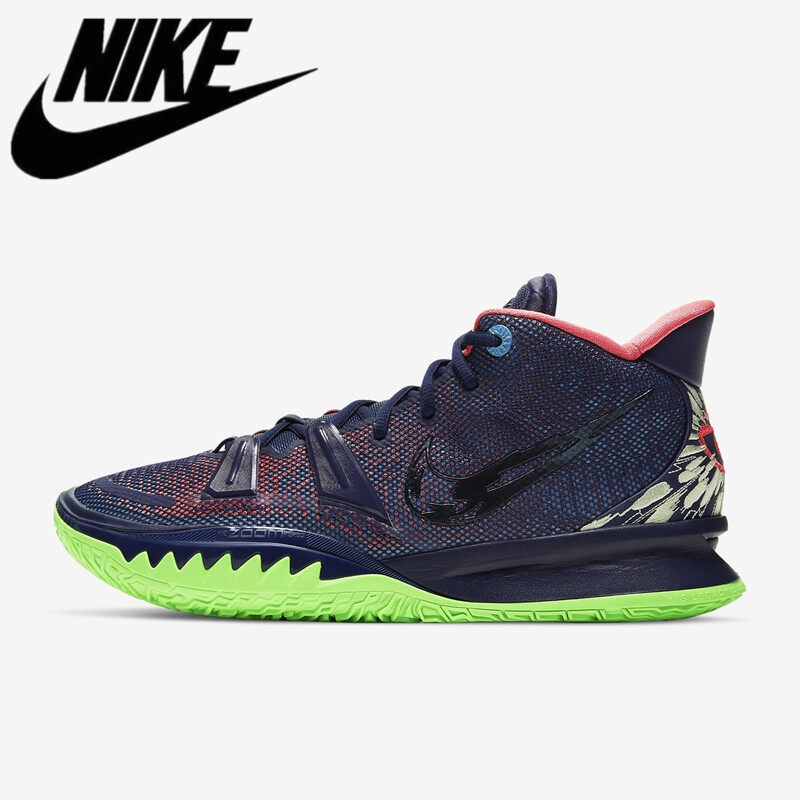 แท้ Nike Kyrie 7 Basketball Shoes รองเท้าบาสเก็ตบอลระบายอากาศที่ทนต่อการสึกหรอยามรองเท้าฝึกซ้อม - สีดำ