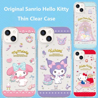 ของแท้ เคสโทรศัพท์มือถือ TPU นิ่ม แบบใส กันกระแทก ลาย Sanrio Hello Kitty Melody Twin Stars น่ารัก สําหรับ iPhone 14 Pro Max 14 Plus 14 Pro