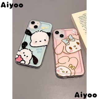 ✅ใหม่ เคสโทรศัพท์มือถือ ซิลิโคนนิ่ม ใส กันกระแทก ลายการ์ตูนลูกสุนัข สําหรับ iPhone 11 13 14 12 xr xsins 6AHZ