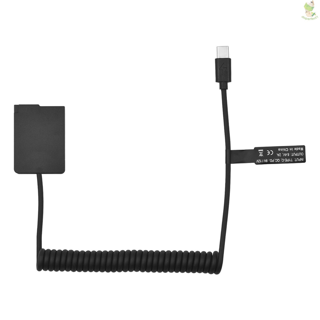 Andoer DMW-DCC8 Dummy Battery USB-C Coupler Adapter BLC12 Dummy Battery Coupler with USB Type-C Spring Power Cable Replacement for Panasonic Lumix DMC-FZ300 FZ1000 FZ2000 G5 G6 G7 G80 G81 G85 G90 G95 Cameras