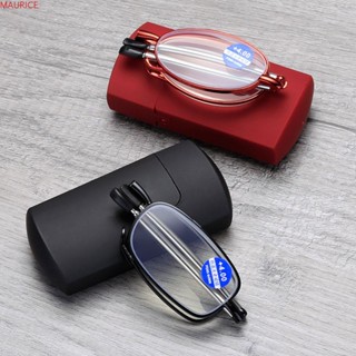 MAURICE Folding Reading Glasses Travel Outdoor Vision Care Blue Light Proof Reading Magnifying Presbyopic Telescopic Eyewear