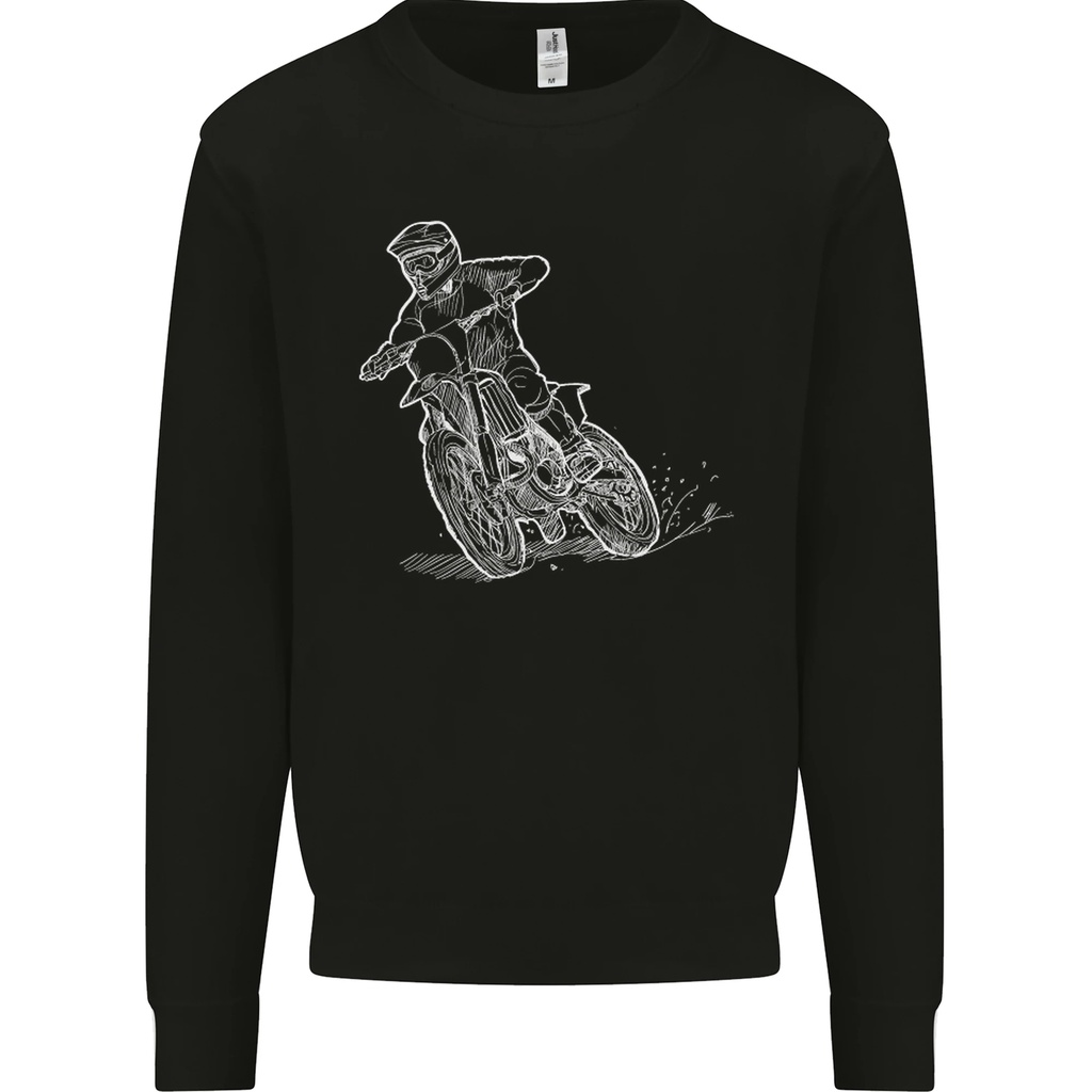 Motocross Bike Line Drawing Dirt Bike MotoX Mens Sweatshirt Jumper