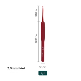 ตะขอถักโครเชต์ อลูมิเนียม พรีเมี่ยม 2 มม.-6 มม. พร้อมด้ามจับยางนิ่ม สีแดง 1 ชิ้น