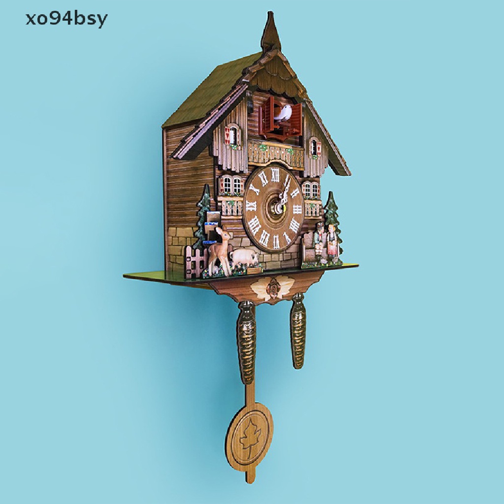Xo94bsy Cuckoo Clock นาฬิกาแขวนหัตถกรรม Vintage Cuckoo Tree House Clock VN