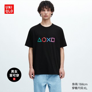 Uniqlo เสื้อยืดแขนสั้น พิมพ์ลาย PlayStation แฟชั่นฤดูใบไม้ผลิ ฤดูร้อน สําหรับผู้ชาย และผู้หญิง