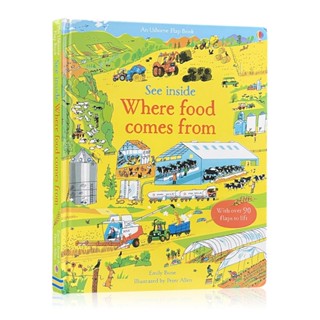 Usborne See Inside Where Food Comes From Science English Flap Picture Cardboard Books Learning Toys