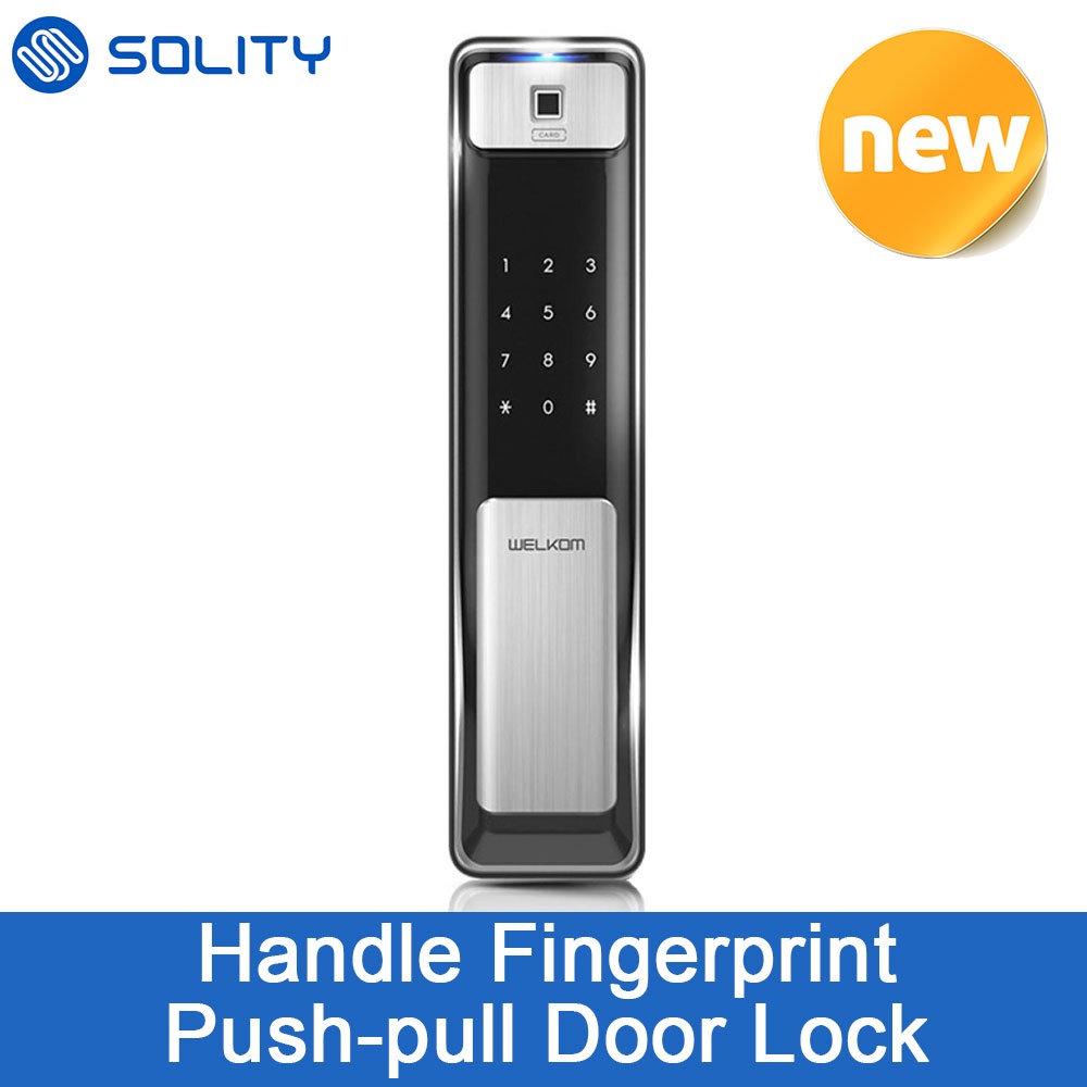 SOLITY WSP-2500B Handle Fingerprint Push Pull Smart Door Lock WELKOM Korea