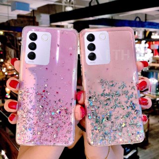 พร้อมส่ง ใหม่ เคสโทรศัพท์มือถือใส แบบนิ่ม ลายกากเพชร สําหรับ VIVOV27E VIVO V27 Pro 5G 2023 V27E V27 Pro