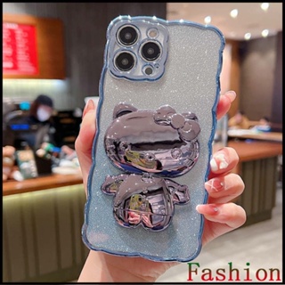 เคสไอโฟน13PROMAX Ripple pattern soft Silicone case sierra blue Kitty mirror Swivel bracket เคสไอโฟน11 12  14 เคสไอโฟน14PROMAX caseiPhone11 เคสซิลิโคน iPhone14Pro plus case for iPhone13 เคสixr เคสIP11Pro 13Pro 7plus เคสiPhone12 เคสไอโฟน13pro เคส8พสัส