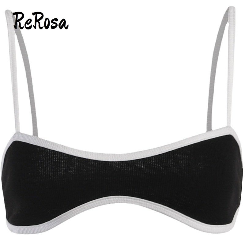 Rerosa เสื้อกั๊กสั้น เข้ารูป เซ็กซี่ สีตัดกัน แฟชั่นสําหรับผู้หญิง 2023