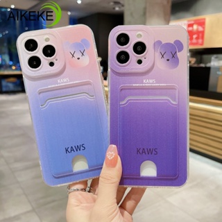 เคสโทรศัพท์มือถือ แบบนิ่ม ลายหมี Kaws พร้อมช่องใส่บัตร สําหรับ Huawei Y9 Prime Y9A Y7 Y6 Prime Y6P Y6S 2020 2019 2018 Y7A P Smart 2021