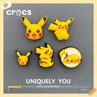 Crocs jibbitz charms เครื่องประดับแฟชั่น ลายการ์ตูนปิกาจู สําหรับตกแต่ง