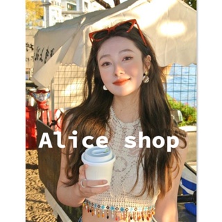 Alice  เสื้อผู้หญิง เสื้อแขนกุด เสื้อครอปเกาหลี ธรรมดา สวยๆ  Trendy คุณภาพสูง ทันสมัย fashion A20K0F6 36Z230909