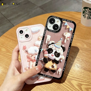 เคสโทรศัพท์มือถือแบบนิ่ม ลายการ์ตูนหมีแพนด้า แกะ ไอศกรีมน่ารัก สีน้ํามัน สําหรับ Samsung Galaxy Note 20 S23 S22 S21 FE S20 Plus Ultra S23+ S22+ S21+ S20+