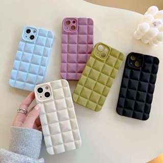 G🔥เคสลายตารางแบบนิ่ม ใช้สำหรับ iPhone 7 8 P+ Plus X Xs XR XS Max TPU 3D Cube Case เคสซิลิโคน สีพื้น เคสโทรศัพท์มือถือ