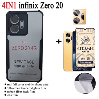 4in1 เคสโทรศัพท์มือถือ ผิวด้าน กันกระแทก สําหรับ Infinix Zero 20 4g Note 12 Pro 5G 2023 G96