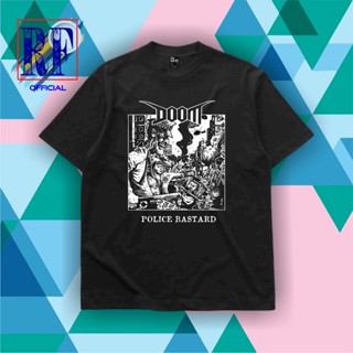 oversize T-shirt เสื้อยืด | ขนาดใหญ่ | เสื้อยืด พิมพ์ลาย Doom POLICE  BAND สีดํา | เสื้อยืด ลายเพลง OVERSIZE 80S - 90S K