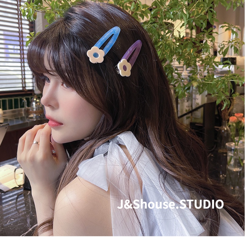 Kf583 กิ๊บติดผมหน้าม้า ดอกไม้อะซิเตท หวานแหวว สไตล์เกาหลี จระเข้ เครื่องประดับสําหรับผู้หญิง