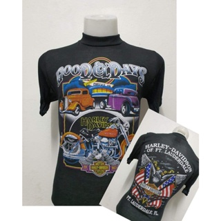 เสื้อยืดฮาเลย์ Harley-Davidson ผ้าบาง50 ผ้ามุ้ง ผ้าบางใส่สบาย สไตล์วินเทจ ป้ายVintage 3D EMBLEM [ S M L XL ]