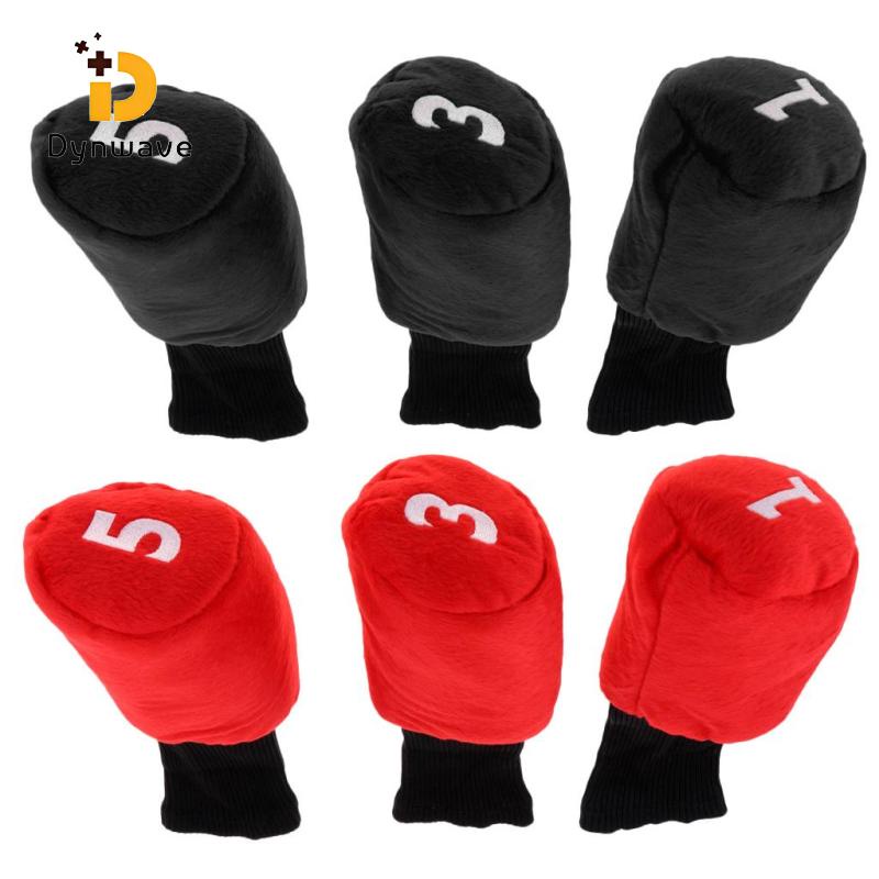 Dynwave ✨ Thássia Sport Store✨3pcs Long Neck Golf Club Head Cover Wood Headcover for Men Women