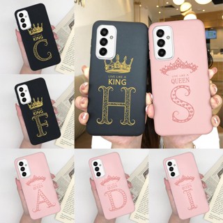 เคสโทรศัพท์มือถือ ซิลิโคนนิ่ม กันกระแทก ลายมงกุฎตัวอักษร หรูหรา แฟชั่น สําหรับ Samsung Galaxy M13 4G M 13 4G