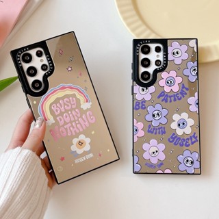 【ดอกไม้สายรุ้ง】Casetify เคสโทรศัพท์มือถือแบบนิ่ม กันกระแทก พร้อมกระจก แฟชั่น คุณภาพสูง สําหรับ Samsung s23ultra s23 s23+ s22ultra