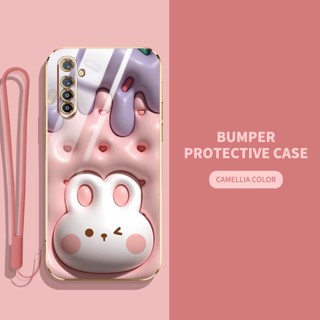 เคสโทรศัพท์มือถือ ลายสัตว์ และพืชน่ารัก 3D พร้อมสายคล้อง สําหรับ OPPO Realme XT Realme K5