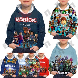 เสื้อแจ็กเก็ตกันหนาว มีฮู้ด พิมพ์ลายการ์ตูน ROBLOXS แฟชั่นสําหรับเด็กผู้ชาย อายุ 3-13 ปี