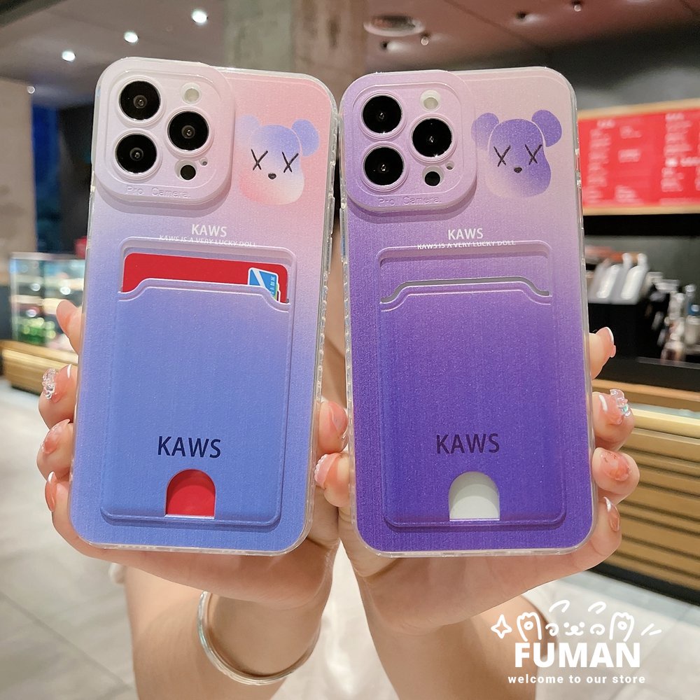 สําหรับ Vivo V27 V25 V23 V21 Pro V27E V21E 4G 5G V21S V20 เคสโทรศัพท์พร้อมกระเป๋าสตางค์ปกหลังแฟชั่น Kaws คู่กรณีการ์ด