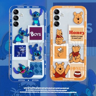 เคสโทรศัพท์ซิลิโคน ใส แบบนิ่ม ลายการ์ตูนหมี และ Stitch สําหรับ Samsung Galaxy A34 A54 5G A14 2023 A54 5G